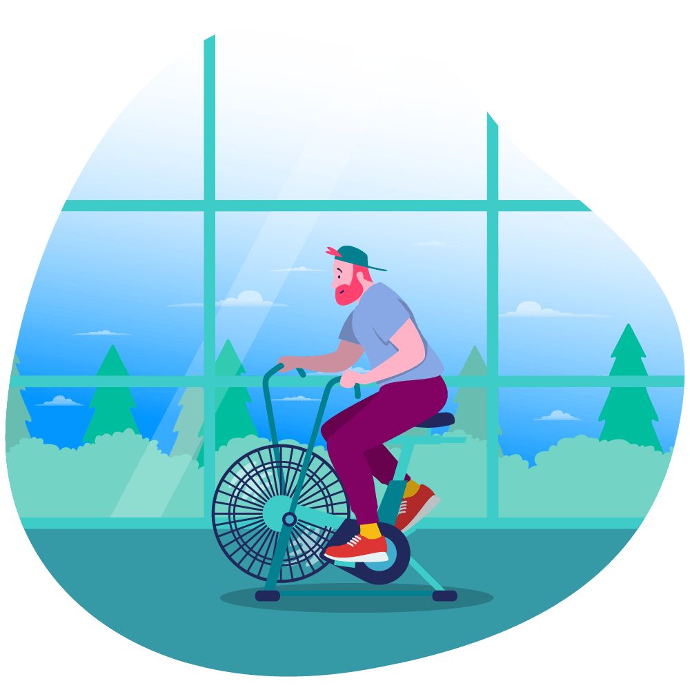 man on bike at gym