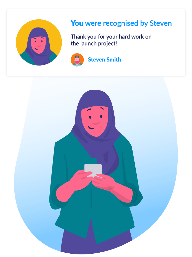 woman being recognised on perkbox