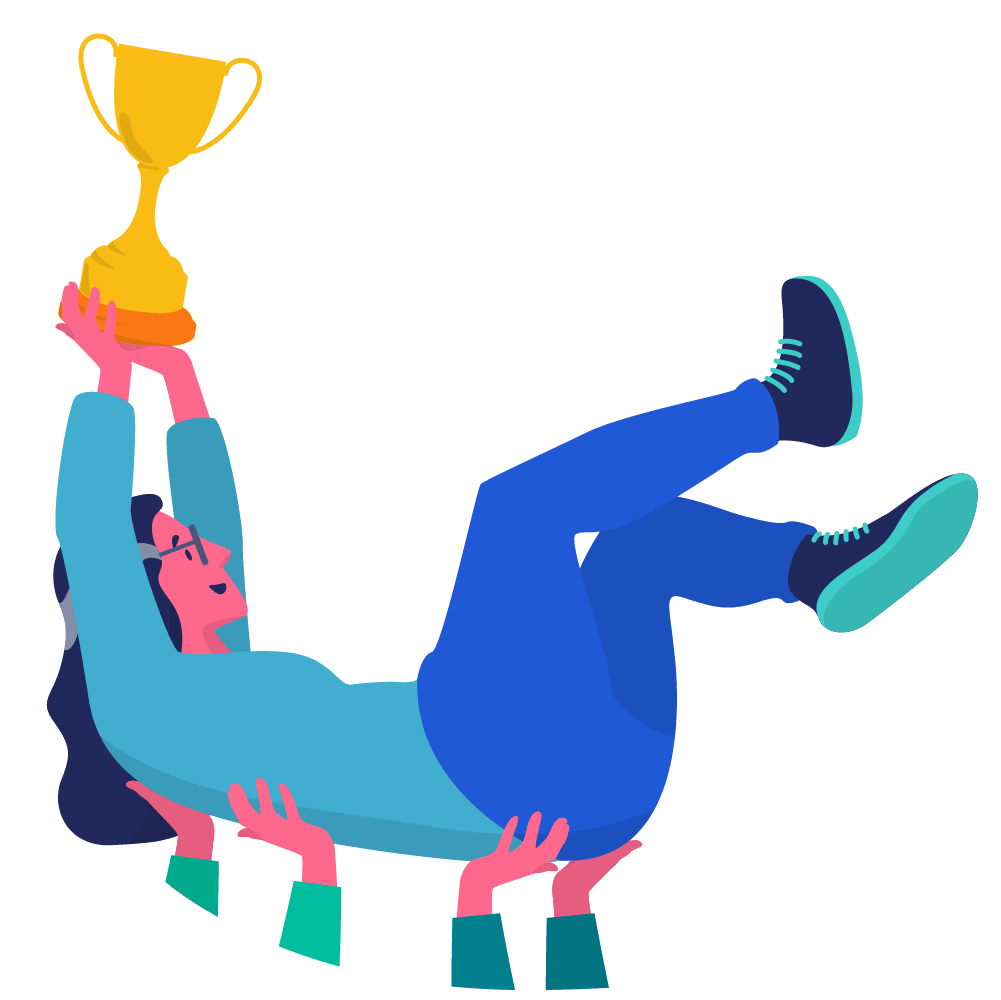 woman with trophy