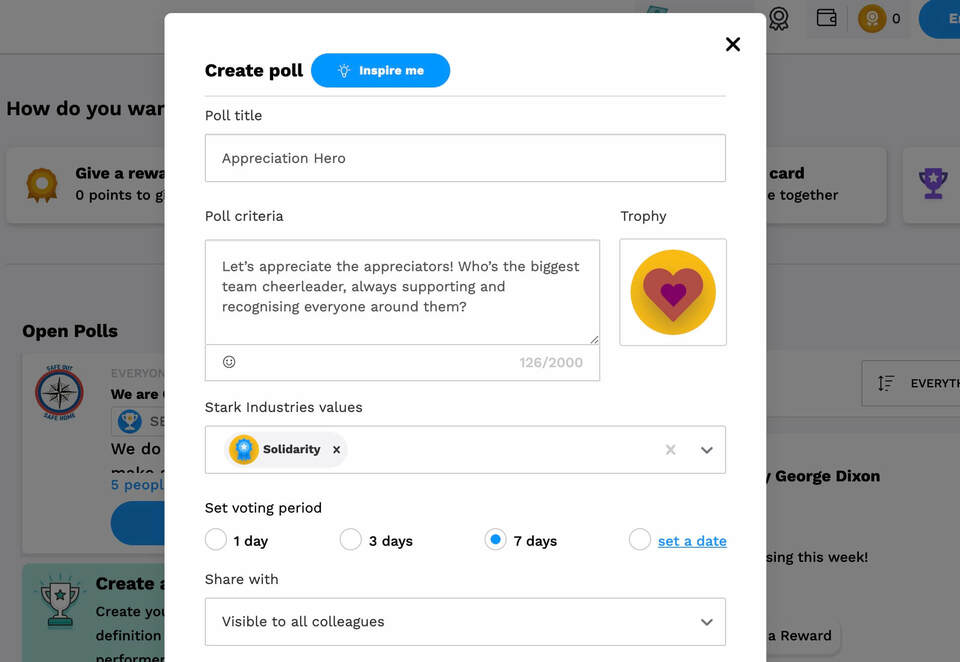 Create a poll with perkbox