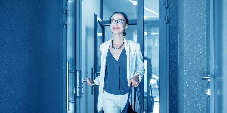 Employee leaving the office