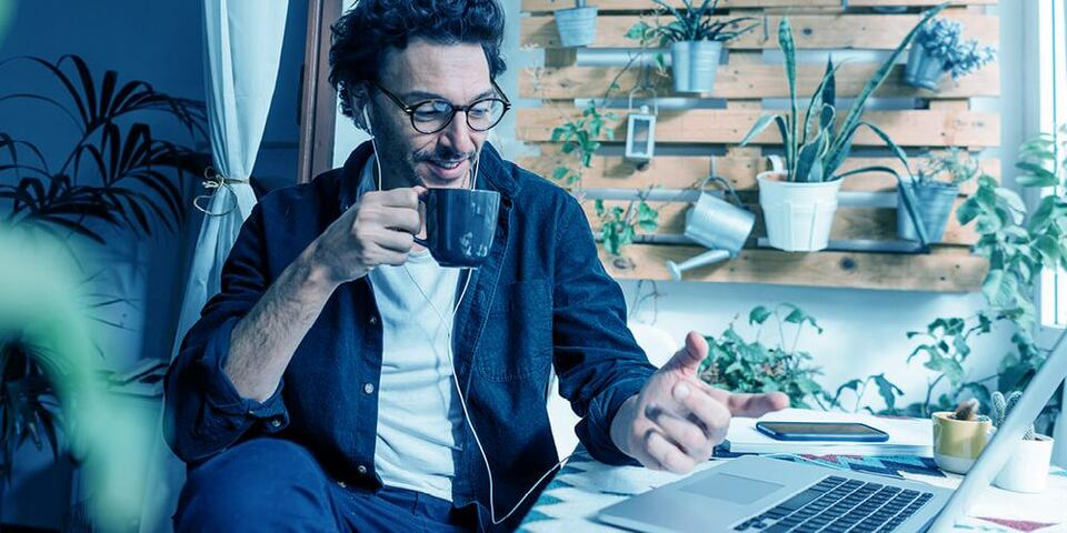 Employee working from home