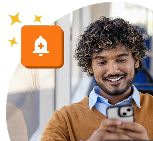 Employee receiving Perkbox notifications on a mobile device