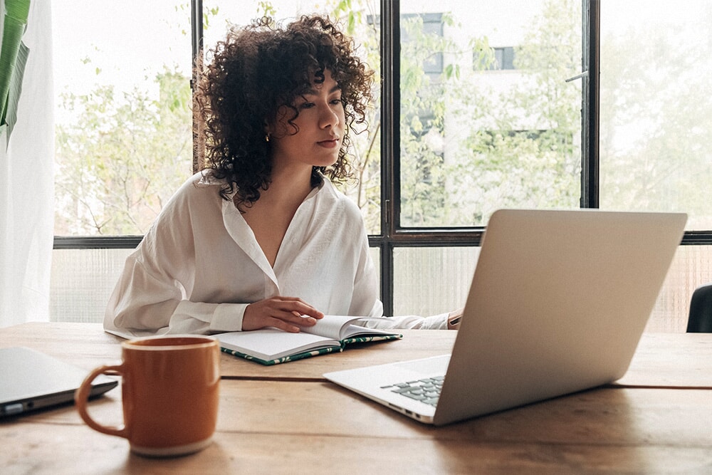 Person studying at home