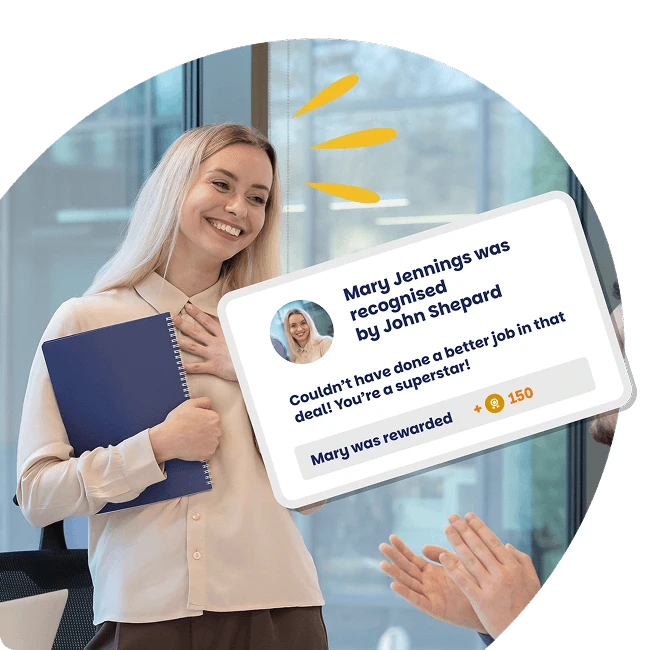 Employee being recognised and rewarded in the Perkbox platform for a job well done