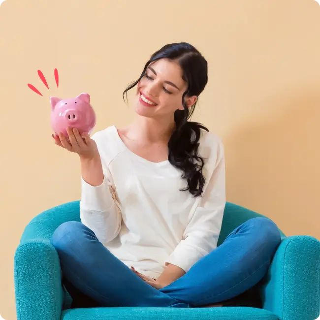 woman with piggy bank