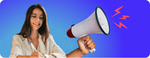 woman with megaphone