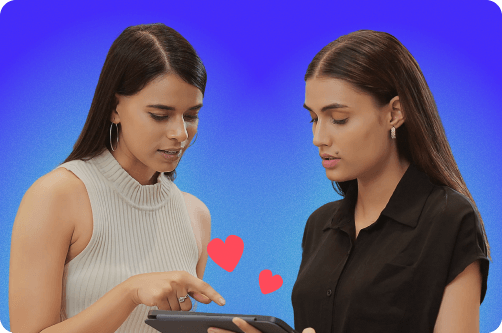 women looking at ipad