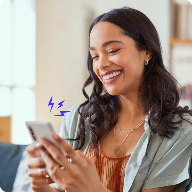 Employee using Perkbox on her mobile device