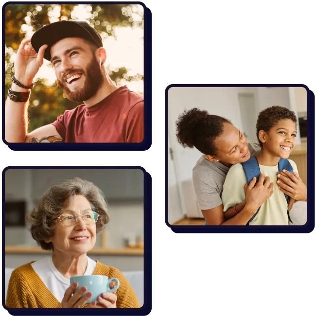 Boxes representing each generation