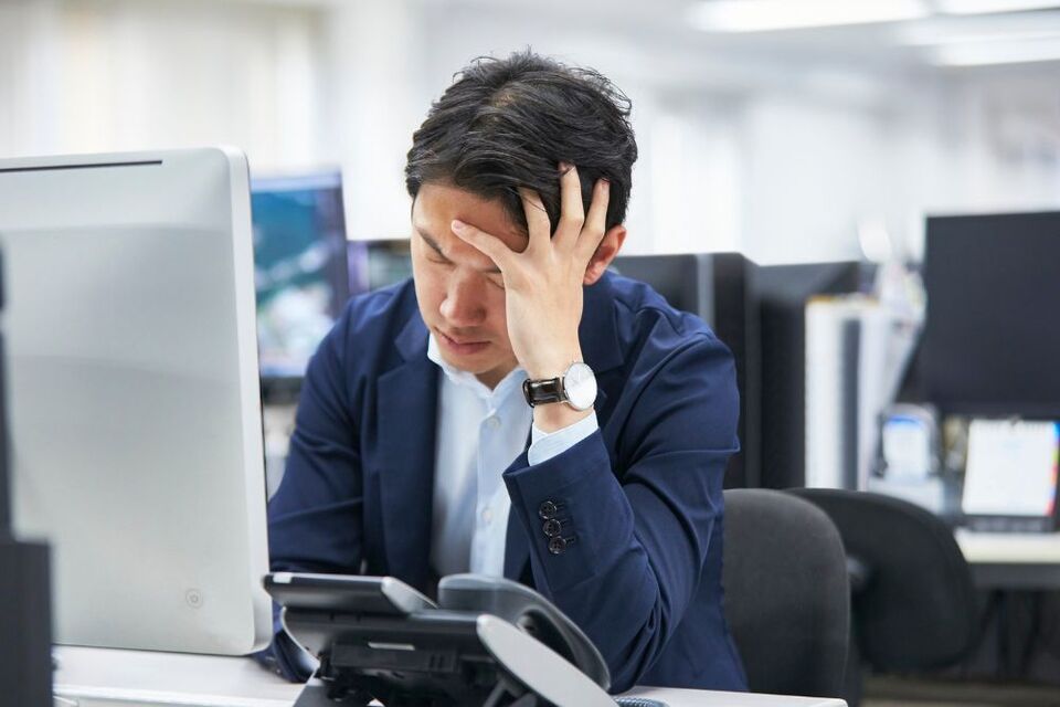 man looking stressed