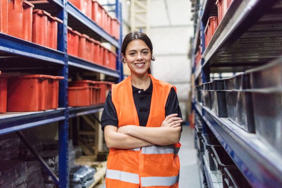 person looking happy at work