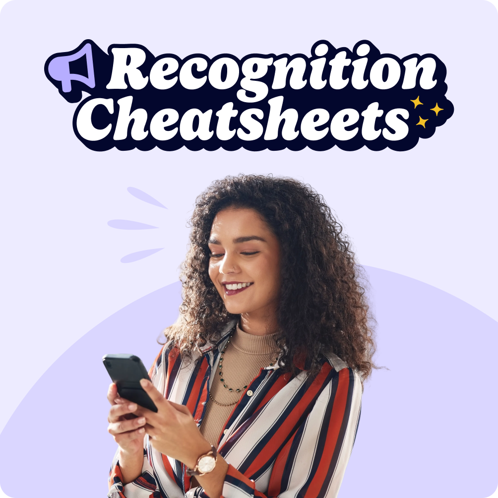 woman smiling with icons representing recognition and reward, wellbeing, and employee discounts