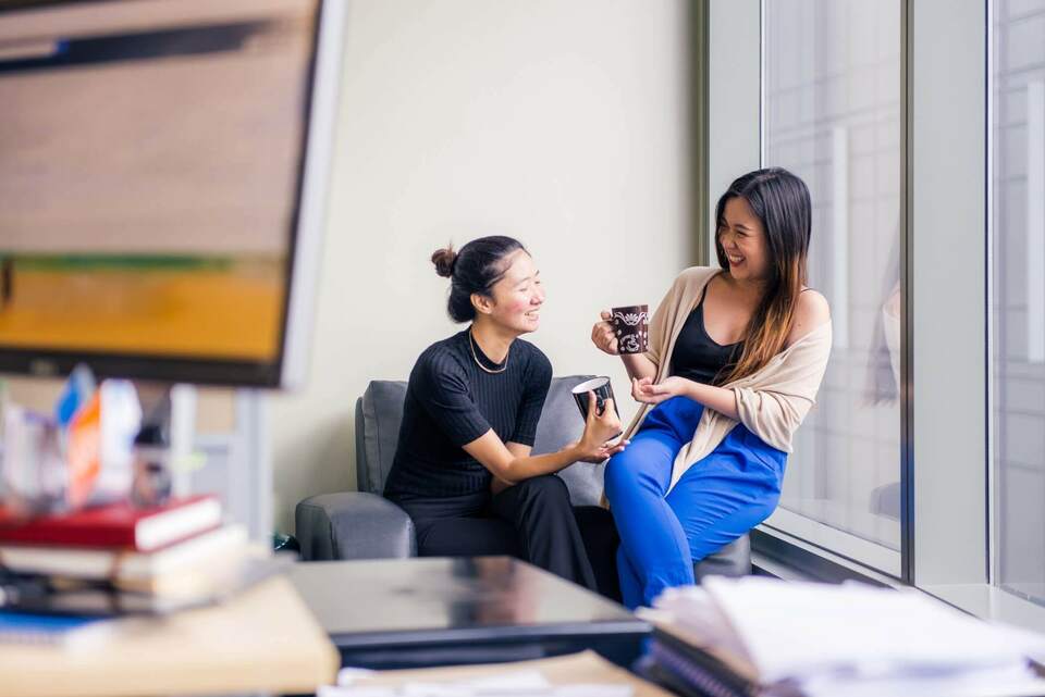 Two people having a conversation